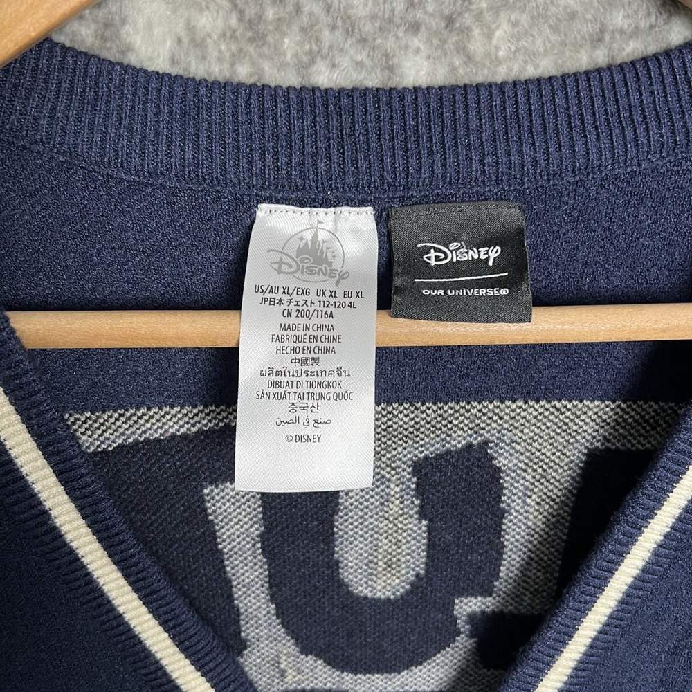 Disney Pluto Pup Cardigan Sweater Men's XL Our Universe 95th Anniversary Blue - Picture 4 of 8